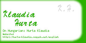 klaudia hurta business card